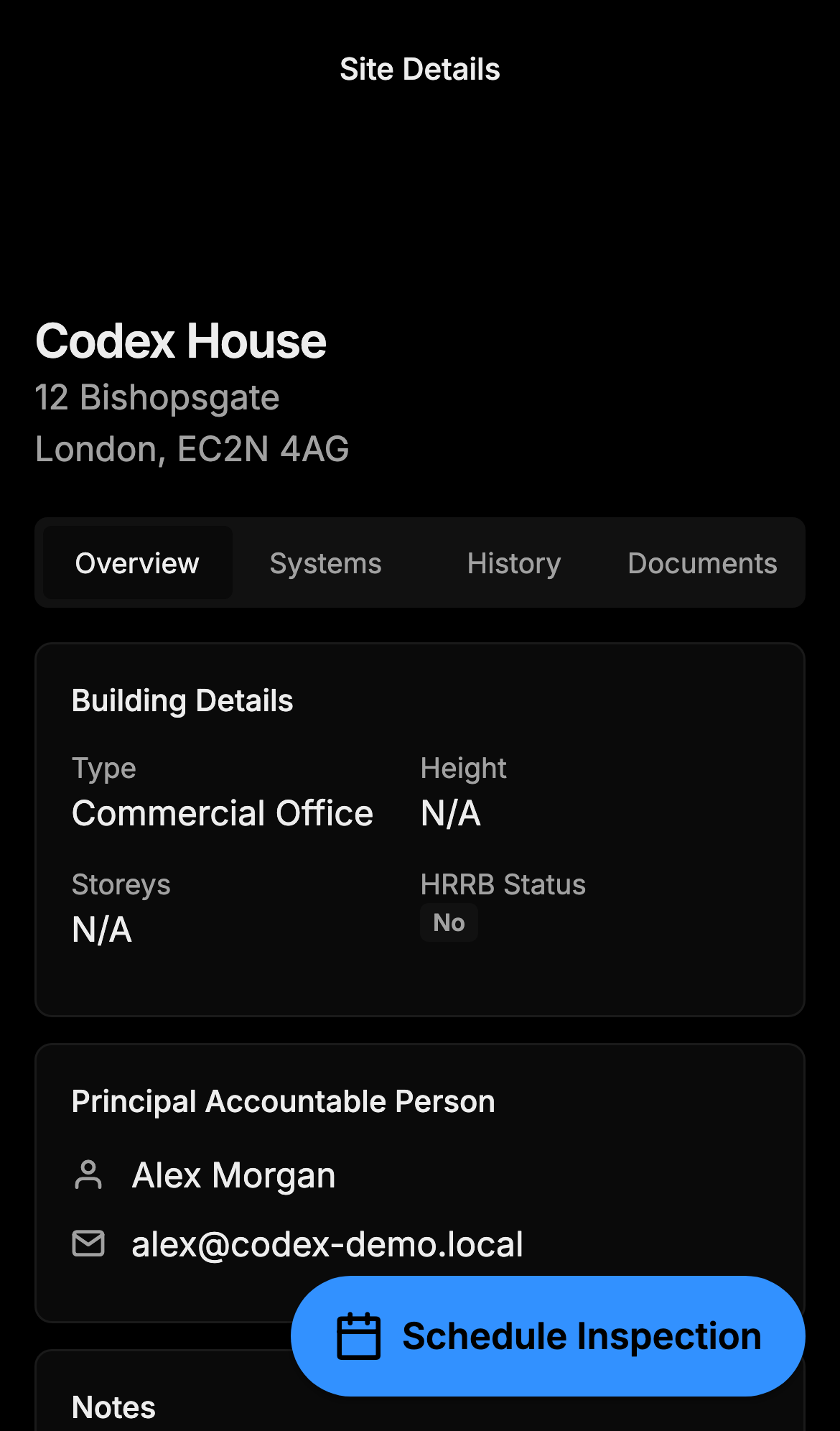 Deucalion mobile site details screen